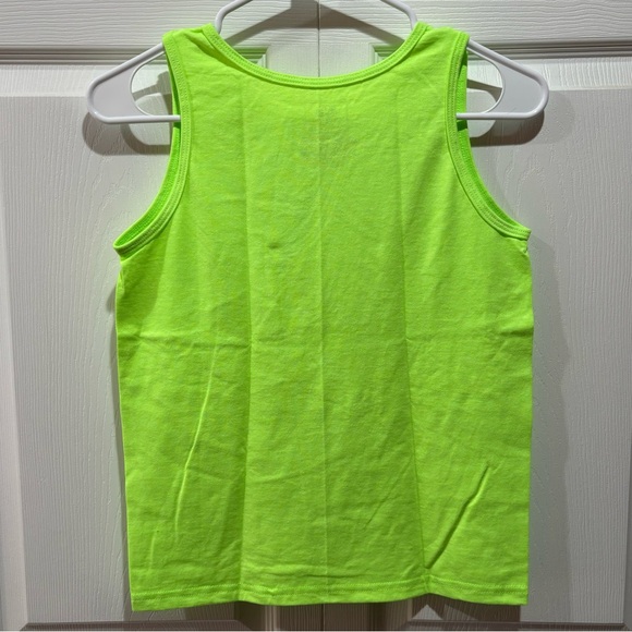 FRUIT OF THE LOOM Boy’s Neon Green Summer Tank Top Shirt - size M(8) - Picture 3 of 3